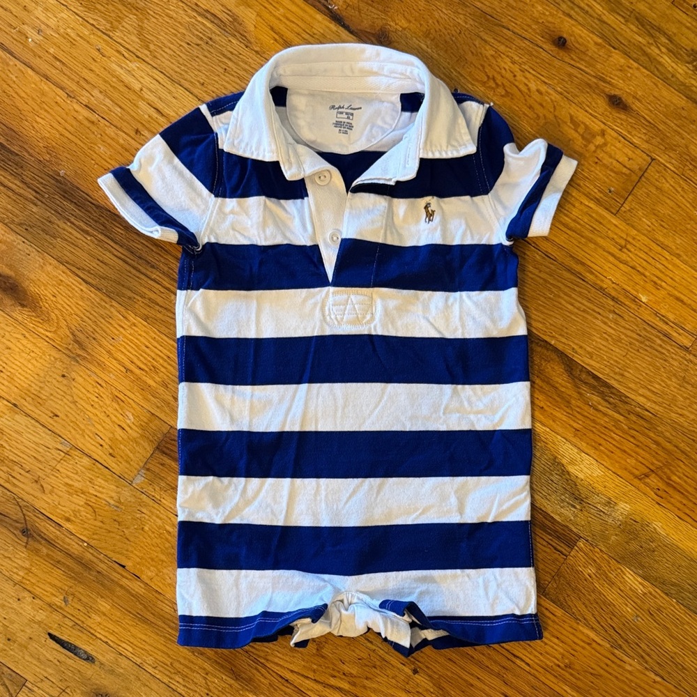 Ralph Lauren Kids Navy and White Polo Shortall